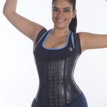 Chaleco de latex tira ancha negra